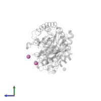 beta-D-glucopyranose in PDB entry 6gxv, assembly 1, side view.