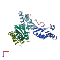 PDB entry 6gy4 coloured by chain, top view.