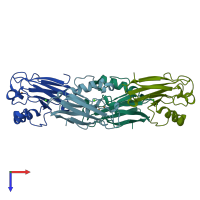 PDB entry 6gyi coloured by chain, top view.