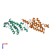 PDB entry 6gyt coloured by chain, top view.