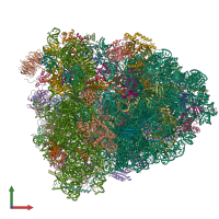 PDB entry 6gz3 coloured by chain, front view.