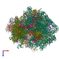 PDB entry 6gz3 coloured by chain, top view.