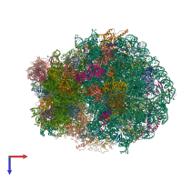 PDB entry 6gz5 coloured by chain, top view.