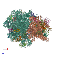 PDB entry 6gzq coloured by chain, top view.