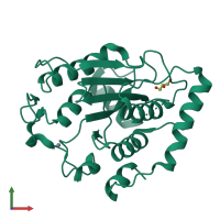 PDB entry 6gzu coloured by chain, front view.