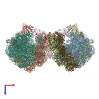 PDB entry 6gzx coloured by chain, top view.