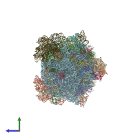 PDB entry 6gzz coloured by chain, side view.