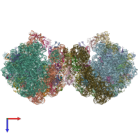 PDB entry 6gzz coloured by chain, top view.