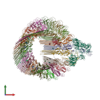 PDB entry 6h03 coloured by chain, front view.