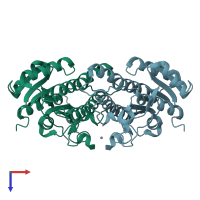 PDB entry 6h07 coloured by chain, top view.