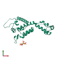 PDB entry 6h09 coloured by chain, front view.