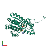 PDB entry 6h0m coloured by chain, front view.