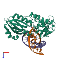 PDB entry 6h0s coloured by chain, top view.