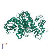 PDB entry 6h0v coloured by chain, top view.