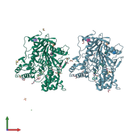 PDB entry 6h12 coloured by chain, front view.