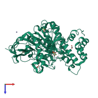 PDB entry 6h18 coloured by chain, top view.