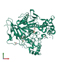 PDB entry 6h19 coloured by chain, front view.