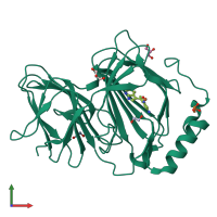 PDB entry 6h1h coloured by chain, front view.