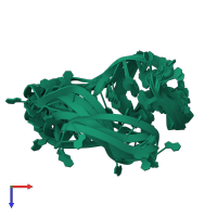 PDB entry 6h1k coloured by chain, ensemble of 10 models, top view.