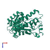 PDB entry 6h1m coloured by chain, top view.