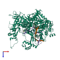 PDB entry 6h1v coloured by chain, top view.