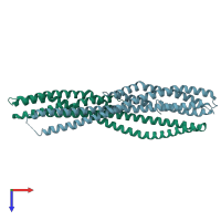 PDB entry 6h2e coloured by chain, top view.