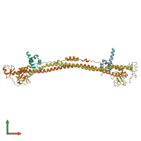 PDB entry 6h3a coloured by chain, front view.