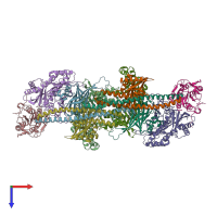 PDB entry 6h3c coloured by chain, top view.