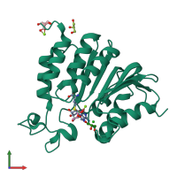 PDB entry 6h40 coloured by chain, front view.