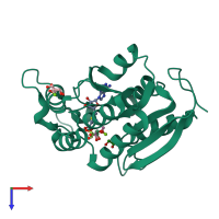 PDB entry 6h40 coloured by chain, top view.