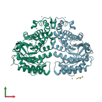 PDB entry 6h42 coloured by chain, front view.