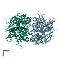 PDB entry 6h42 coloured by chain, top view.