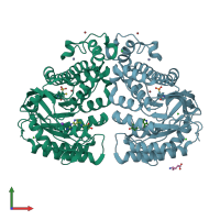 PDB entry 6h45 coloured by chain, front view.
