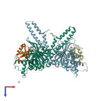 PDB entry 6h4h coloured by chain, top view.