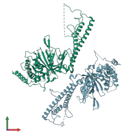 PDB entry 6h4j coloured by chain, front view.