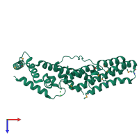 PDB entry 6h4k coloured by chain, top view.