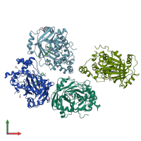 PDB entry 6h4o coloured by chain, front view.