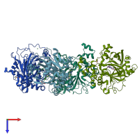 PDB entry 6h4o coloured by chain, top view.