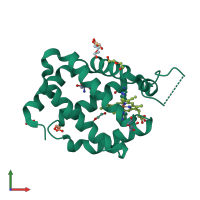 PDB entry 6h6i coloured by chain, front view.