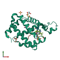 PDB entry 6h6j coloured by chain, front view.