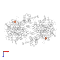 2-AMINO-2-HYDROXYMETHYL-PROPANE-1,3-DIOL in PDB entry 6h7z, assembly 1, top view.