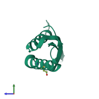 PDB entry 6h88 coloured by chain, side view.