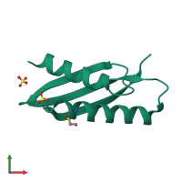 PDB entry 6h8i coloured by chain, front view.