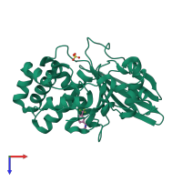 PDB entry 6h8r coloured by chain, top view.