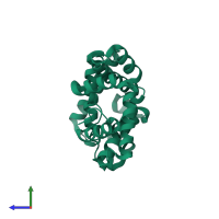 PDB entry 6h97 coloured by chain, side view.