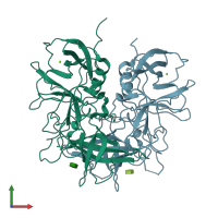 PDB entry 6h9v coloured by chain, front view.
