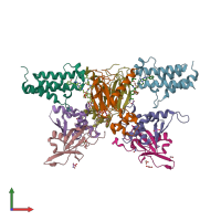PDB entry 6hay coloured by chain, front view.