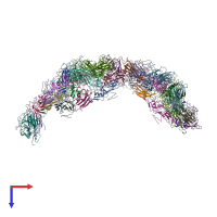 PDB entry 6hbk coloured by chain, top view.