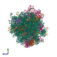 PDB entry 6hcq coloured by chain, side view.