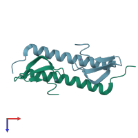 PDB entry 6hcz coloured by chain, top view.